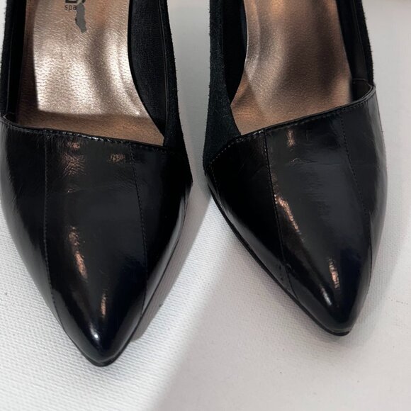 Moda Leather and Suede Black Heels - 6 1/2 M - Picture 8 of 9
